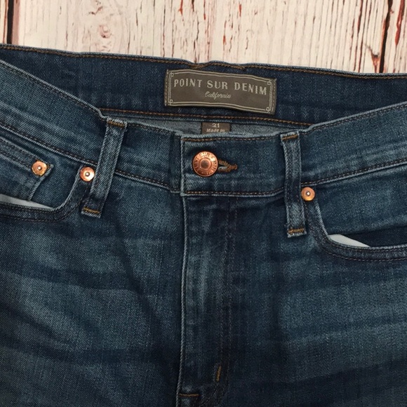 J Crew Point Sur Skinny Jeans w/ Whiskering, sz 31 - Picture 3 of 9